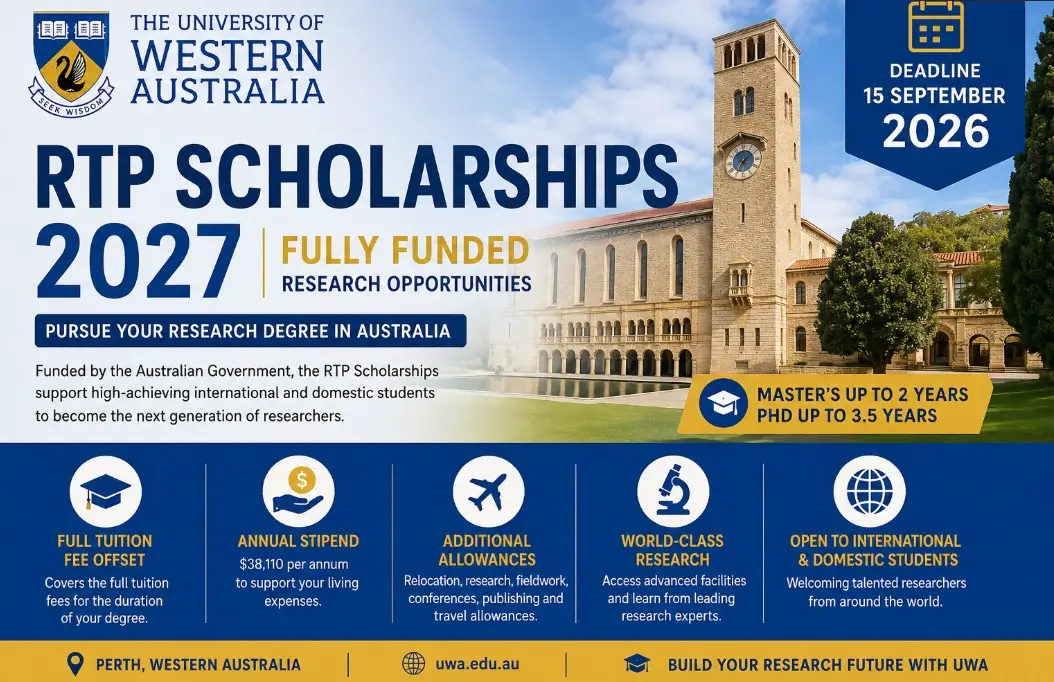 University of Western Australia RTP Scholarships 2027